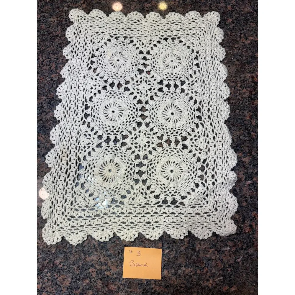 Vintage Crochet Lace Cream Doily 10.5